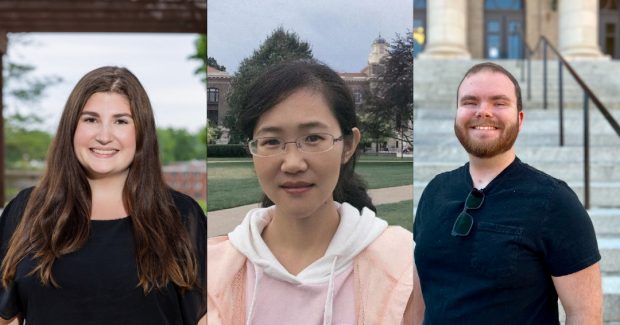 Graduate students Jingjing Ji, Britnie Carpentier and Patrick Marsch